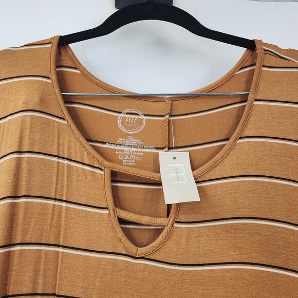 24/7 MAURICES Striped Long Sleeve Tunic Top Womens Size XL Extra Large *NWT - Picture 2 of 3